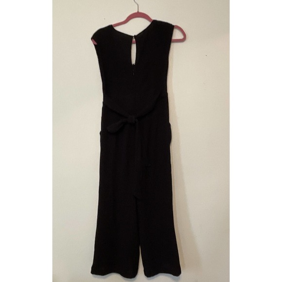 ANTHROPOLOGY Women’s 2 Black Gauze Jumpsuit Romper Crop - Picture 3 of 9